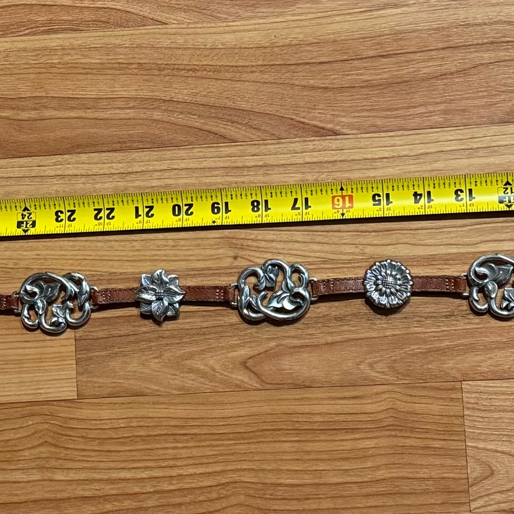 Elegant Brown Belt with Silver Embellishments